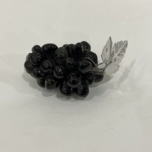 Black Onyx Stone Grape Clusters, Obsidian, Faux Stone Grapes, Decor